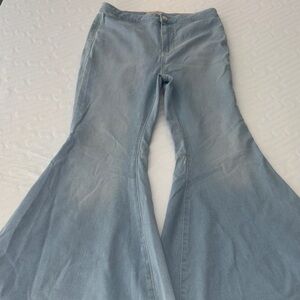 Free People Sky Blue Wide Leg Jeans